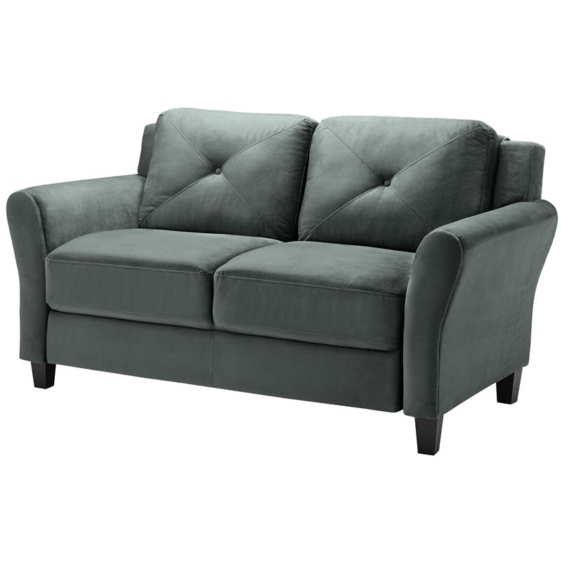 LifeStyle Solutions Harvard Loveseat in Gray Microfiber ...