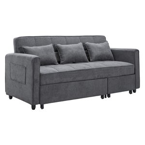 Lifestyle Solutions Sleeper Sofas Relax A Lounger Skyline Convertible Sofa In Gray