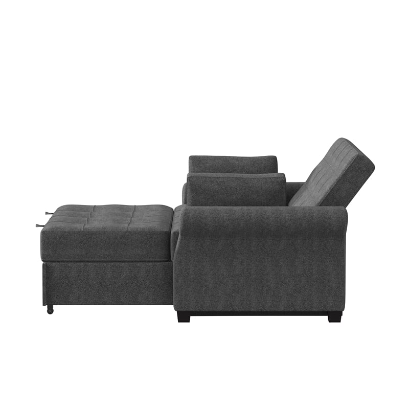 Serta Henley Queen Convertible Sofa in Gray Fabric Upholstery
