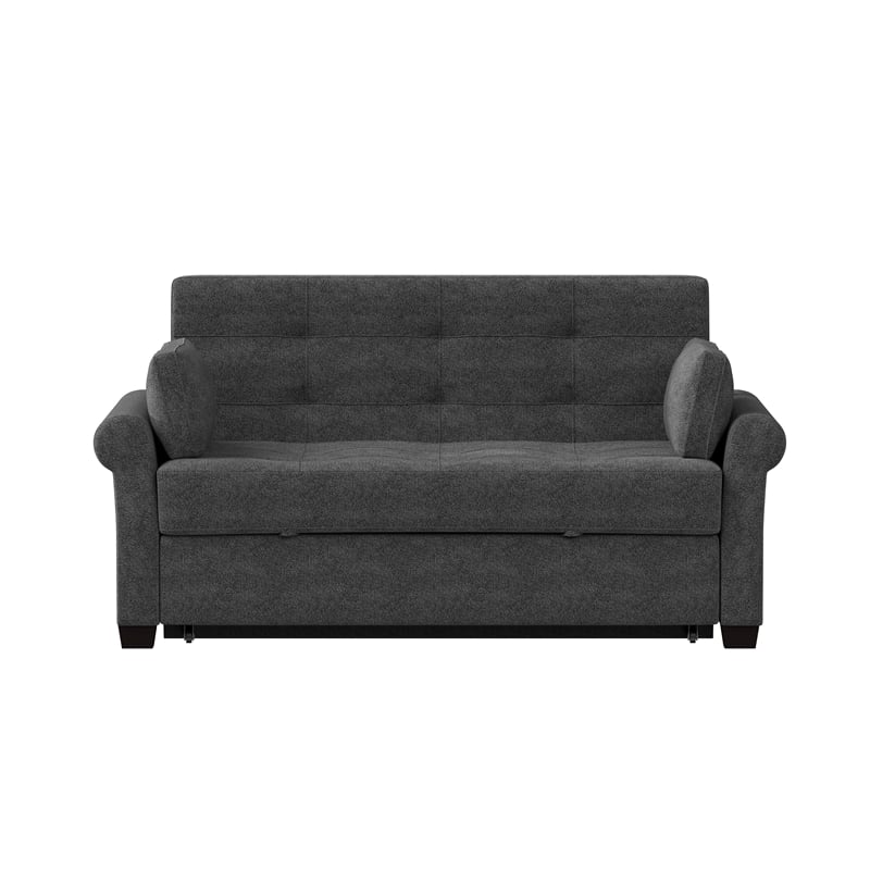 Serta Henley Queen Convertible Sofa in Gray Fabric Upholstery
