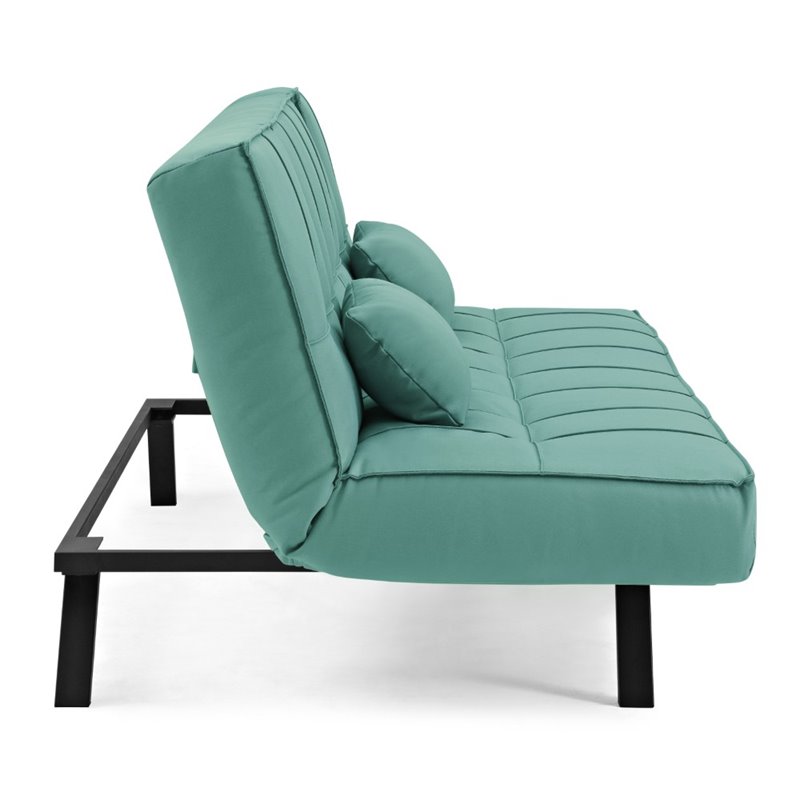 Serta Carmel Outdoor Convertible Sofa in SeaFoam Green Fabric Cymax