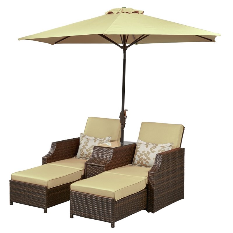Lifestyle Solutions Relax A Lounger Santa Cruz Outdoor Convertible Set