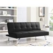 Serta Carson Tufted Sleeper Sofa in Black Fabric Upholstery