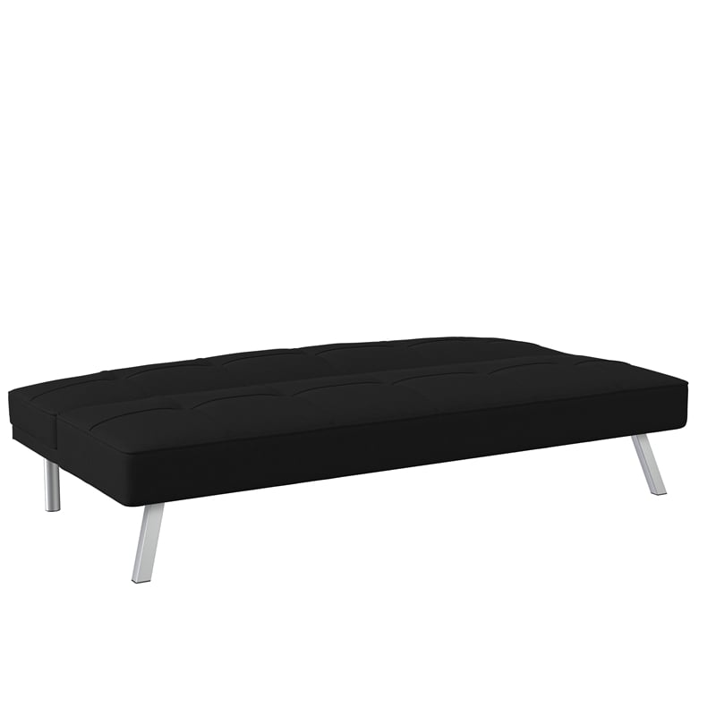 Serta Carson Tufted Sleeper Sofa in Black Fabric Upholstery