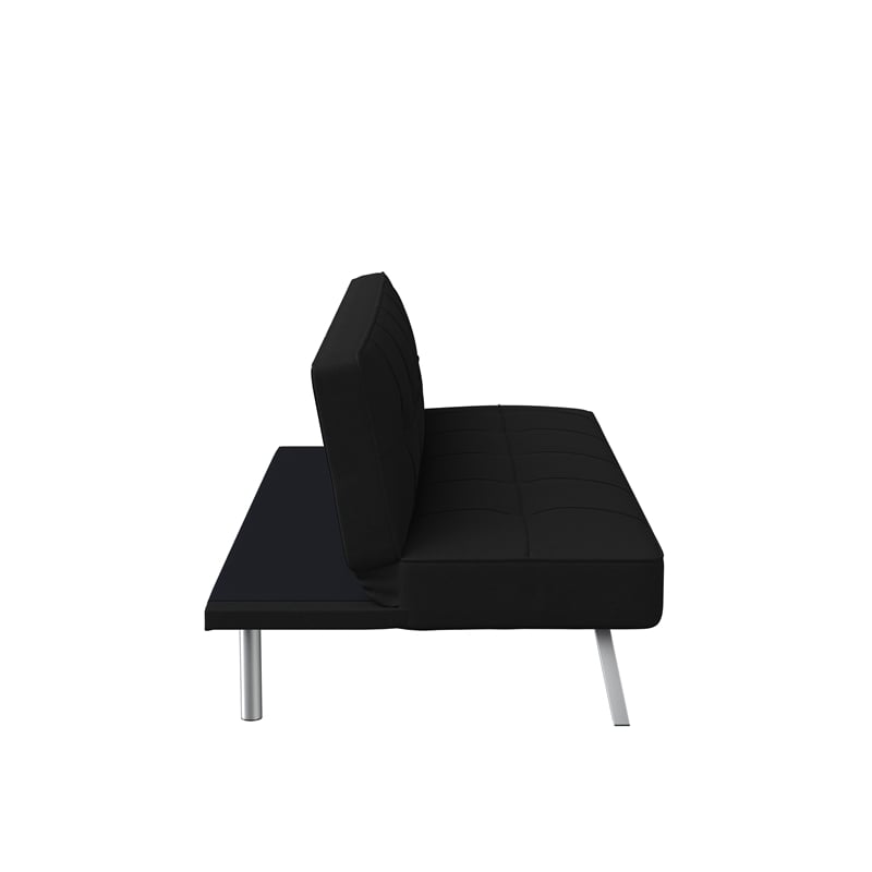 Serta Carson Tufted Sleeper Sofa in Black Fabric Upholstery