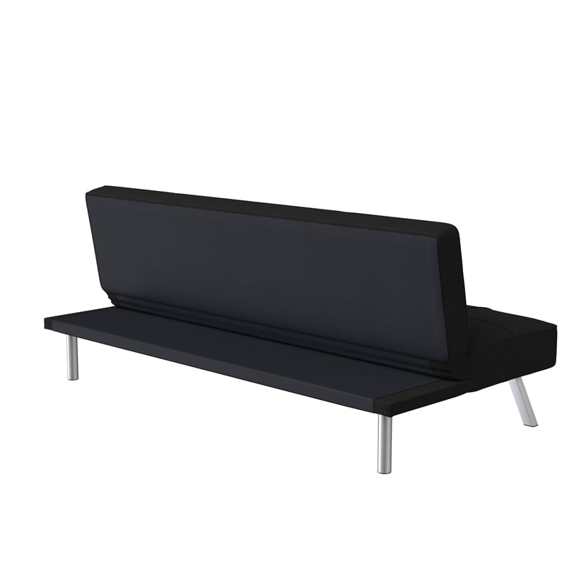 Serta Carson Tufted Sleeper Sofa in Black Fabric Upholstery