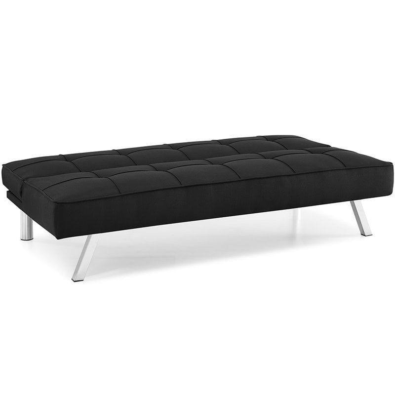Serta Carson Tufted Sleeper Sofa in Black Fabric Upholstery