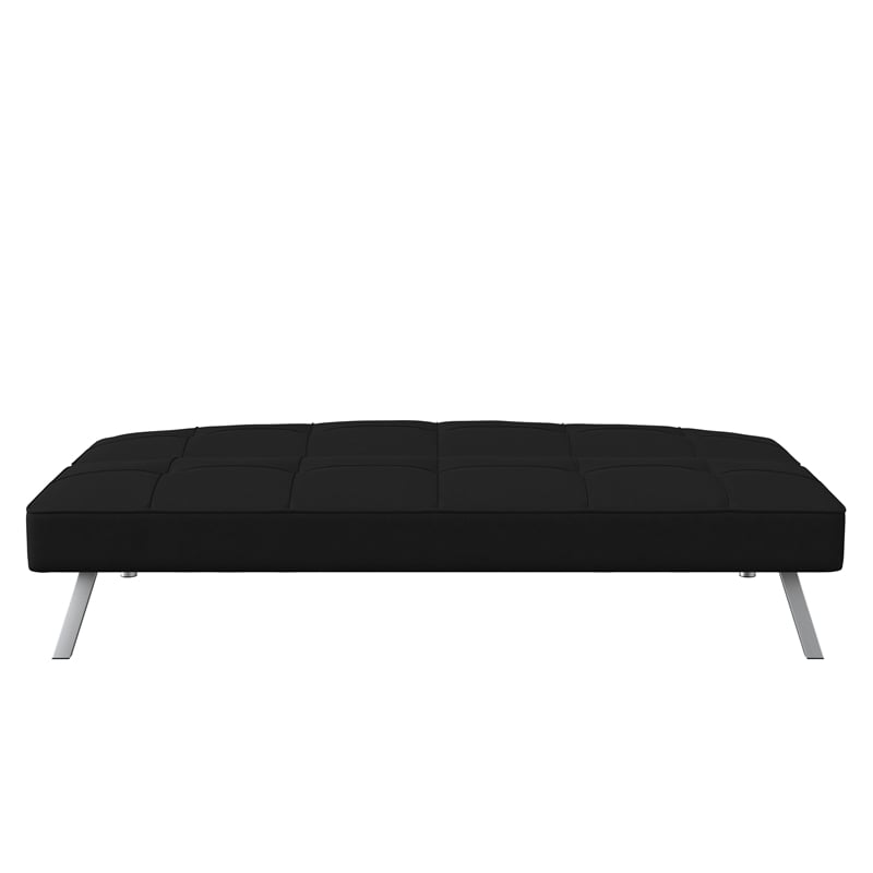 Serta Carson Tufted Sleeper Sofa in Black Fabric Upholstery