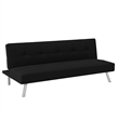Serta Carson Tufted Sleeper Sofa in Black Fabric Upholstery