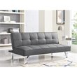 Serta Carson Tufted Sleeper Sofa in Charcoal Gray Fabric Upholstery