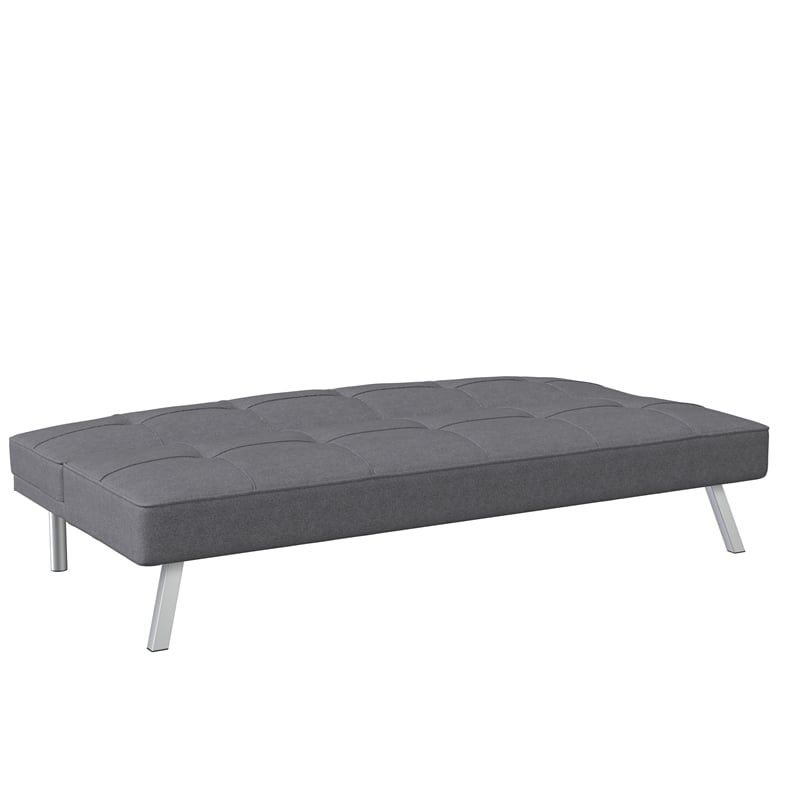 Serta Carson Tufted Sleeper Sofa in Charcoal Gray Fabric Upholstery