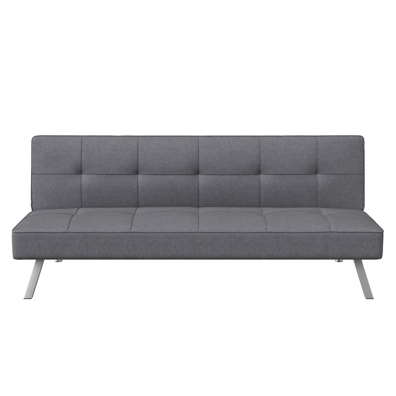 Serta Carson Tufted Sleeper Sofa in Charcoal Gray Fabric Upholstery