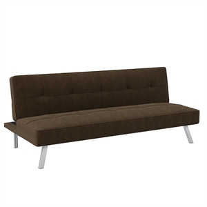 Serta Carson Tufted Sleeper Sofa in Java Brown Fabric Upholstery