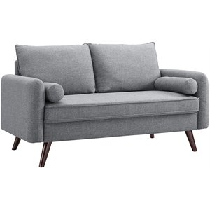 LifeStyle Solutions Cambridge Loveseat in Gray Fabric Upholstery