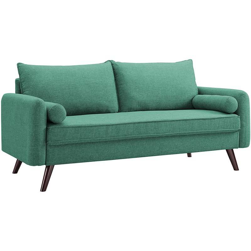 Lifestyle Solutions Mid Century Modern 2 Piece Sofa And Loveseat Set In Teal