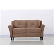 LifeStyle Solutions Transitional 2 Piece Sofa and Loveseat Set in Brown Beige