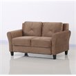LifeStyle Solutions Transitional 2 Piece Sofa and Loveseat Set in Brown Beige