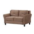 LifeStyle Solutions Transitional 2 Piece Sofa and Loveseat Set in Brown Beige
