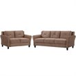 LifeStyle Solutions Transitional 2 Piece Sofa and Loveseat Set in Brown Beige