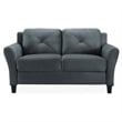 LifeStyle Solutions Transitional 2 Piece Sofa and Loveseat Set in Dark Gray