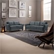 LifeStyle Solutions Transitional 2 Piece Sofa and Loveseat Set in Dark Gray