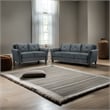 LifeStyle Solutions Transitional 2 Piece Sofa and Loveseat Set in Dark Gray