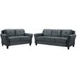 LifeStyle Solutions Transitional 2 Piece Sofa and Loveseat Set in Dark Gray