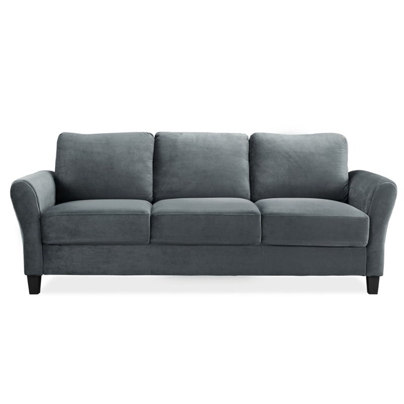 LifeStyle Solutions Transitional 2 Piece Sofa and Loveseat Set in Dark Gray