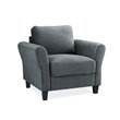 LifeStyle Solutions Mavrick 2 Piece Upholstered Loveseat and Chair Set in Dark Gray