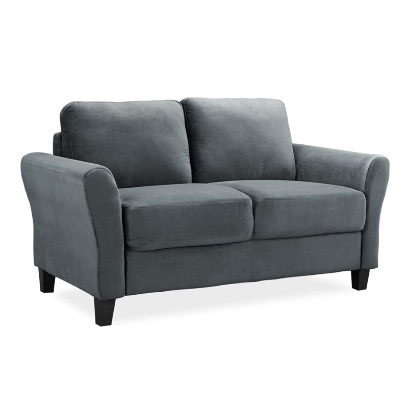 LifeStyle Solutions Mavrick 2 Piece Upholstered Loveseat and Chair Set in Dark Gray