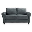 LifeStyle Solutions Mavrick 2 Piece Upholstered Loveseat and Chair Set in Dark Gray