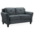 LifeStyle Solutions Harvard 2 Piece Loveseat and Accent Chair Set in Dark Gray