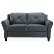 LifeStyle Solutions Harvard 2 Piece Loveseat and Accent Chair Set in Dark Gray