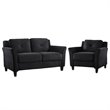 LifeStyle Solutions Hartford 2 Piece Microfiber Loveseat and Chair Set in Black
