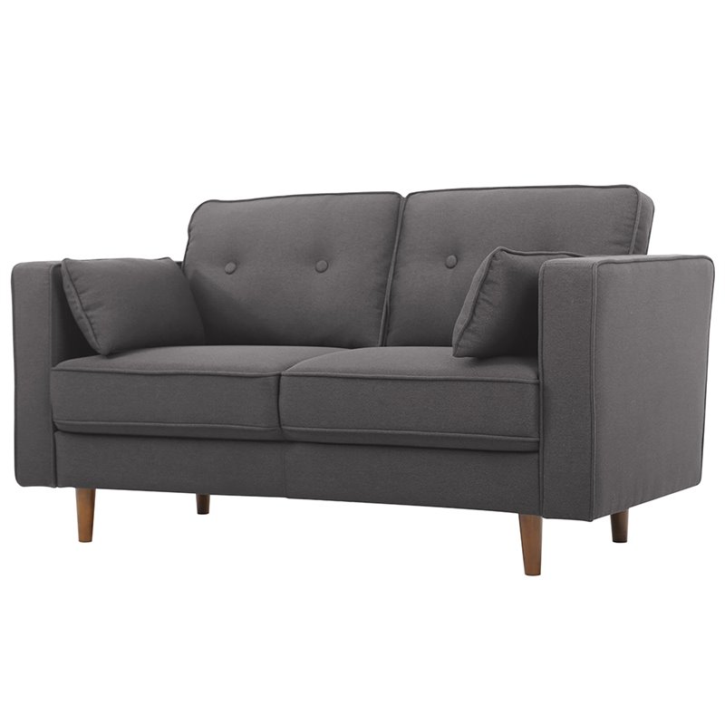 Lifestyle Solutions Tracy Tufted Loveseat In Dark Gray Lk Tcnsp2gu3073