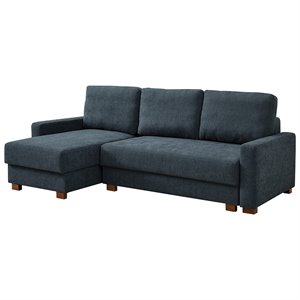 Serta Langly Sleeper Sectional in Charcoal Gray Microfiber