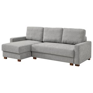 Serta Langly Sleeper Sectional in Light Gray Fabric
