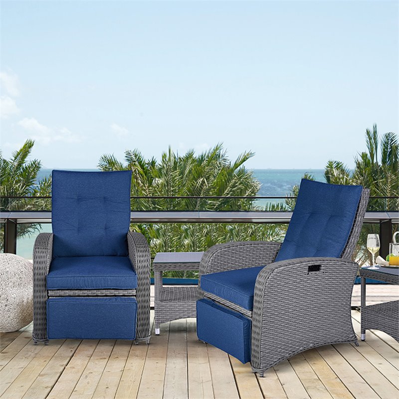 Lifestyle Solutions Relax A Lounger Bryson 3 Piece Patio Recliner Set