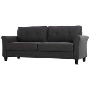 LifeStyle Solutions Harvey Tufted Sofa in Heather Gray and Black