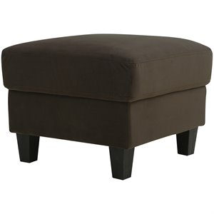 lifestyle solutions wentworth square ottoman in brown microfiber