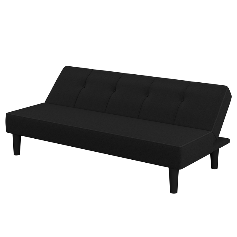 Serta Laurel Tufted Convertible Sleeper in Black Fabric Upholstery