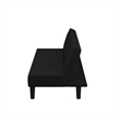 Serta Laurel Tufted Convertible Sleeper in Black Fabric Upholstery