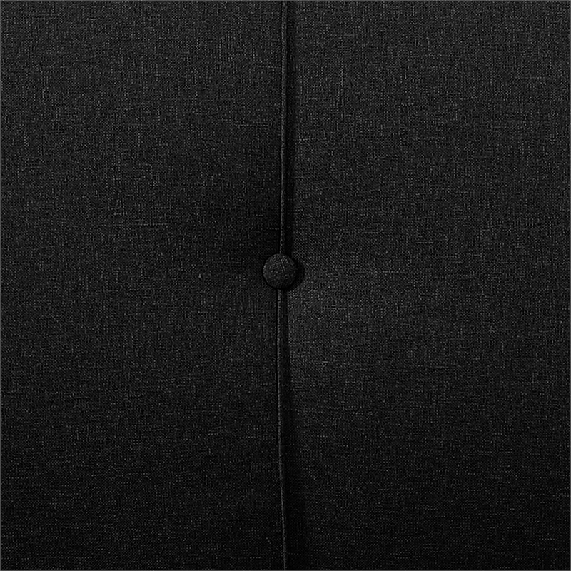 Serta Laurel Tufted Convertible Sleeper in Black Fabric Upholstery