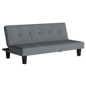 serta tomsin tufted sleeper sofa in charcoal fabric upholstery