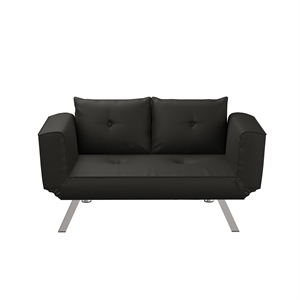 lifestyle solutions serta morrison convertible sofa in black fabric