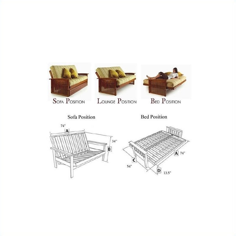 Lifestyle Solutions Zen Futon Frame in Espresso FB2ZEN