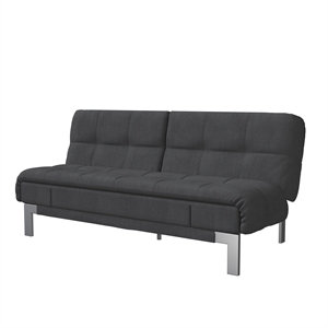 relax-a-lounger winchester sofa convertible in gray fabric upholstery
