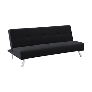 serta sloan dream lift convertible sofa in tufted black fabric