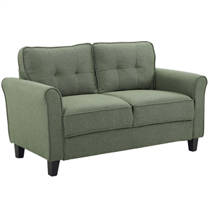 lifestyle solutions helena loveseat in green fabric upholstery