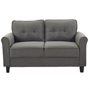 lifestyle solutions helena loveseat in heather gray fabric upholstery